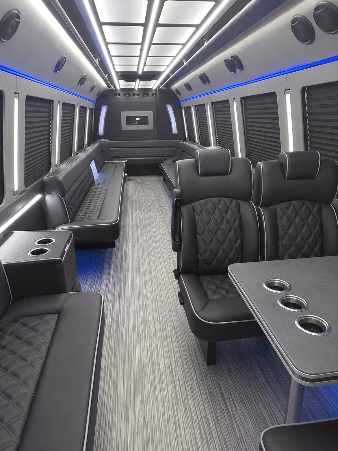 elyria 25 passenger party bus inside