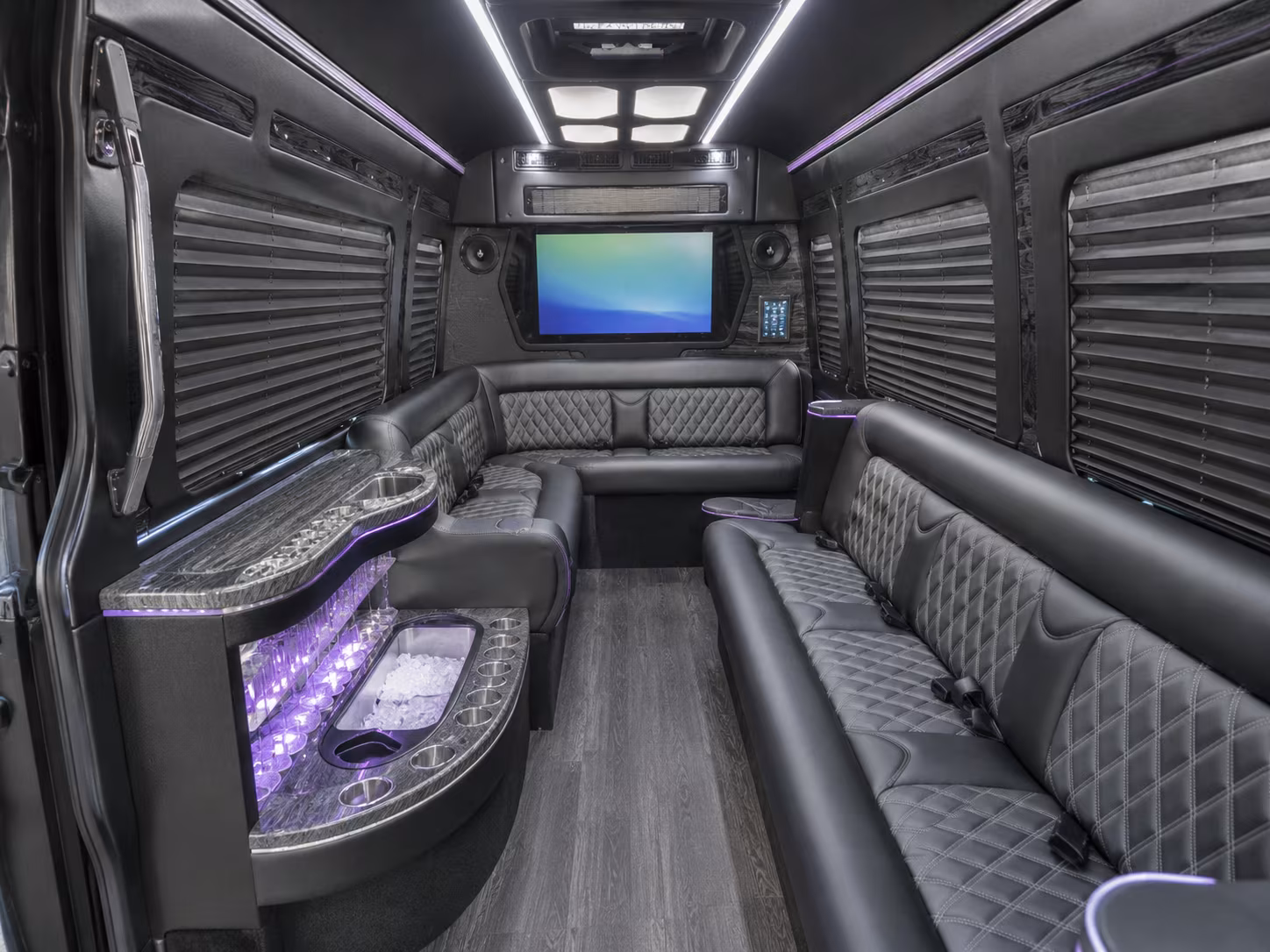 elyria 30 passenger party bus interior