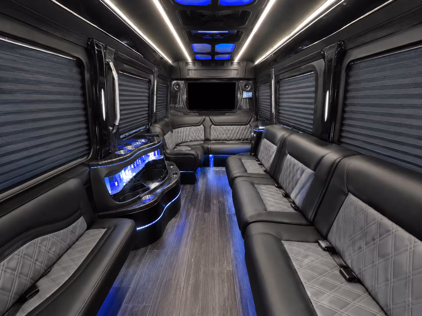 elyria 40 passenger party bus inside