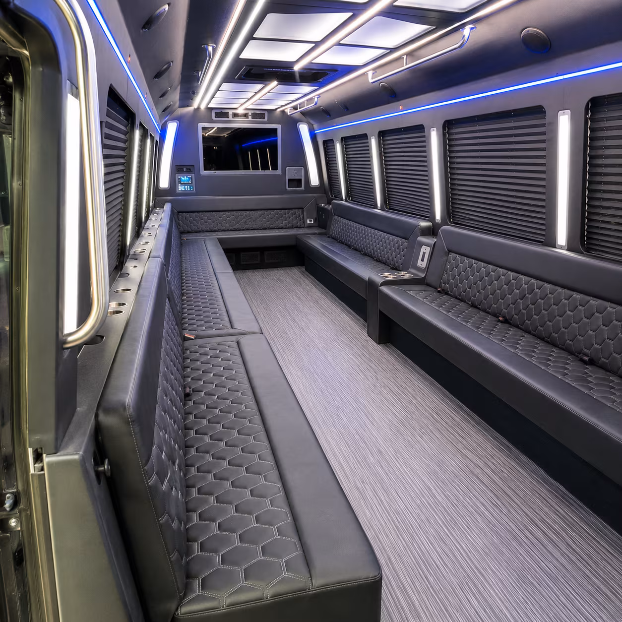 elyria 40 passenger party bus interior