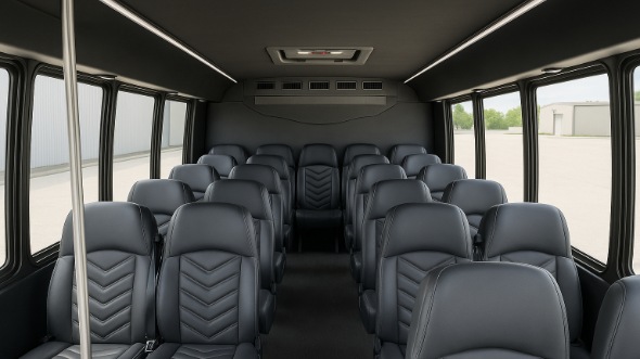 Interior of Charter Bus Company Elyria's 25 Passenger Mini bus in Elyria