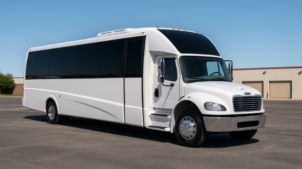 Exterior of Charter Bus Company Elyria's 28 Passenger Mini bus in Elyria