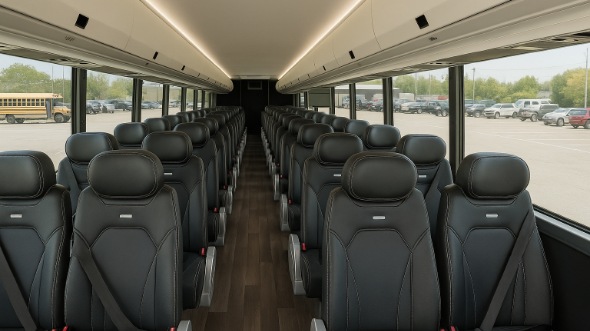 Interior of Charter Bus Company Elyria's 30 Passenger Minibus in Elyria
