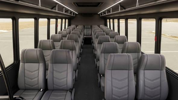Interior of Charter Bus Company Elyria's 35 Passenger Minibus in Elyria