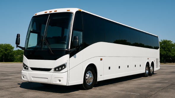 Exterior of Charter Bus Company Elyria's 50 Passenger Charter Bus in Elyria