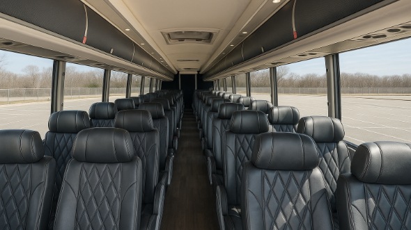 Interior of Charter Bus Company Parma's 50 Passenger Charter Bus in Parma