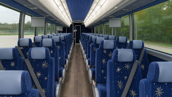 Interior of Charter Bus Company Elyria's 54 Passenger Charter Bus in Elyria