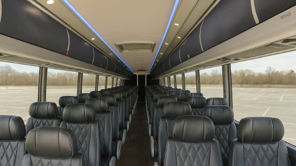 Interior of Charter Bus Company Elyria's 55 Passenger Charter Bus in Elyria