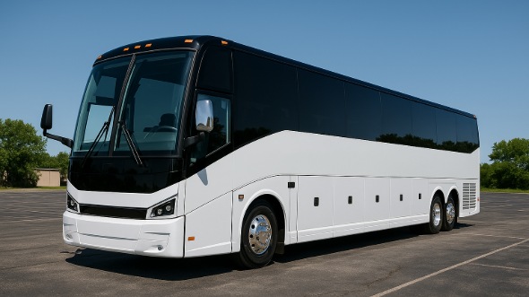 Exterior of Charter Bus Company Elyria's 56 Passenger Charter Bus in Elyria