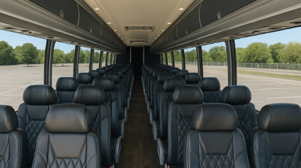 elyria 55 passenger charter bus inside
