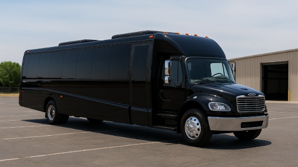Exterior of Charter Bus Company Elyria's Party Bus in Elyria