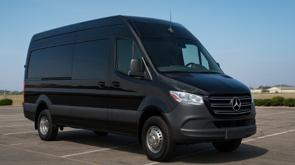 Exterior of Charter Bus Company Elyria's Sprinter Van Rental With Driver in Elyria